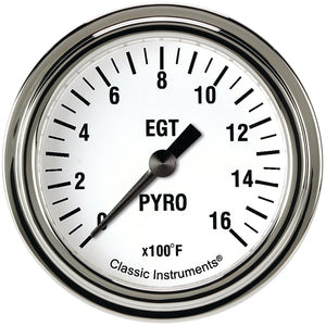 Classic Instruments WH398SLF White Hot 2 5/8" Exhaust Gas Temp. Gauge