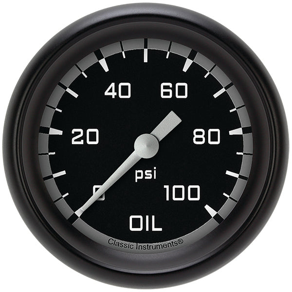 Classic Instruments AX381GBPF Autocross Gray 2 5/8" Oil Pressure Gauge