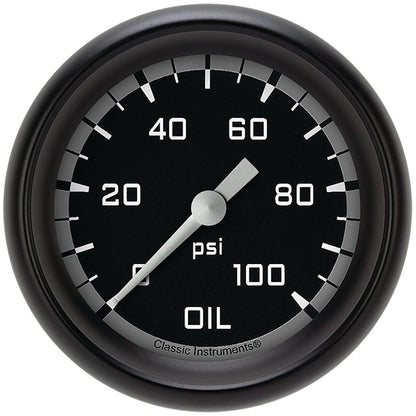 Classic Instruments AX381GBPF Autocross Gray 2 5/8" Oil Pressure Gauge