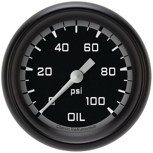 Classic Instruments AX381GBPF Autocross Gray 2 5/8" Oil Pressure Gauge