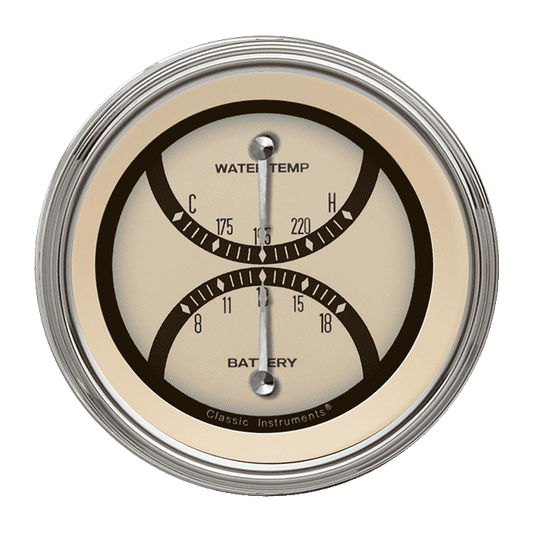 Classic Instruments NT74SHC Nostalgia VT - Dual Gauge 3-3/8" Temp & Volt