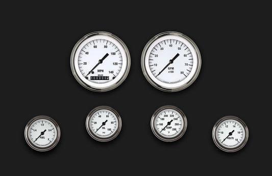 Classic Instruments WH101SLF White Hot Six Gauge Set 101