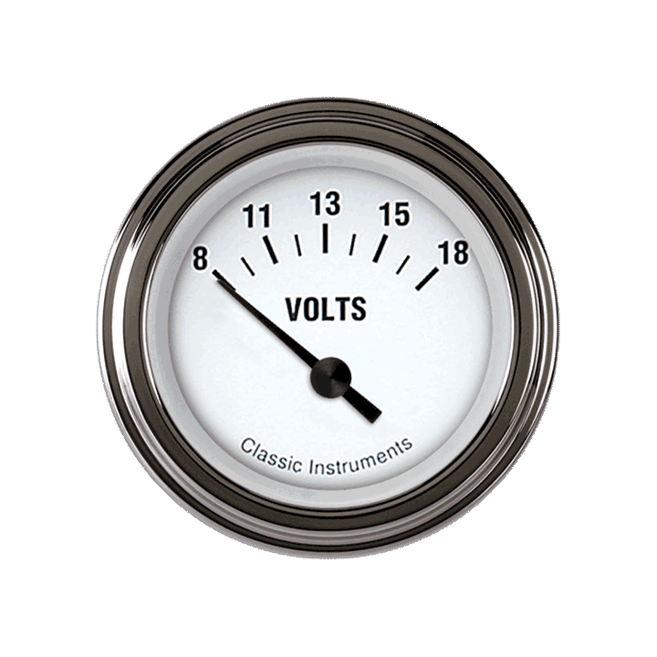Classic Instruments WH30SLF White Hot - Volt Gauge 2-1/8"