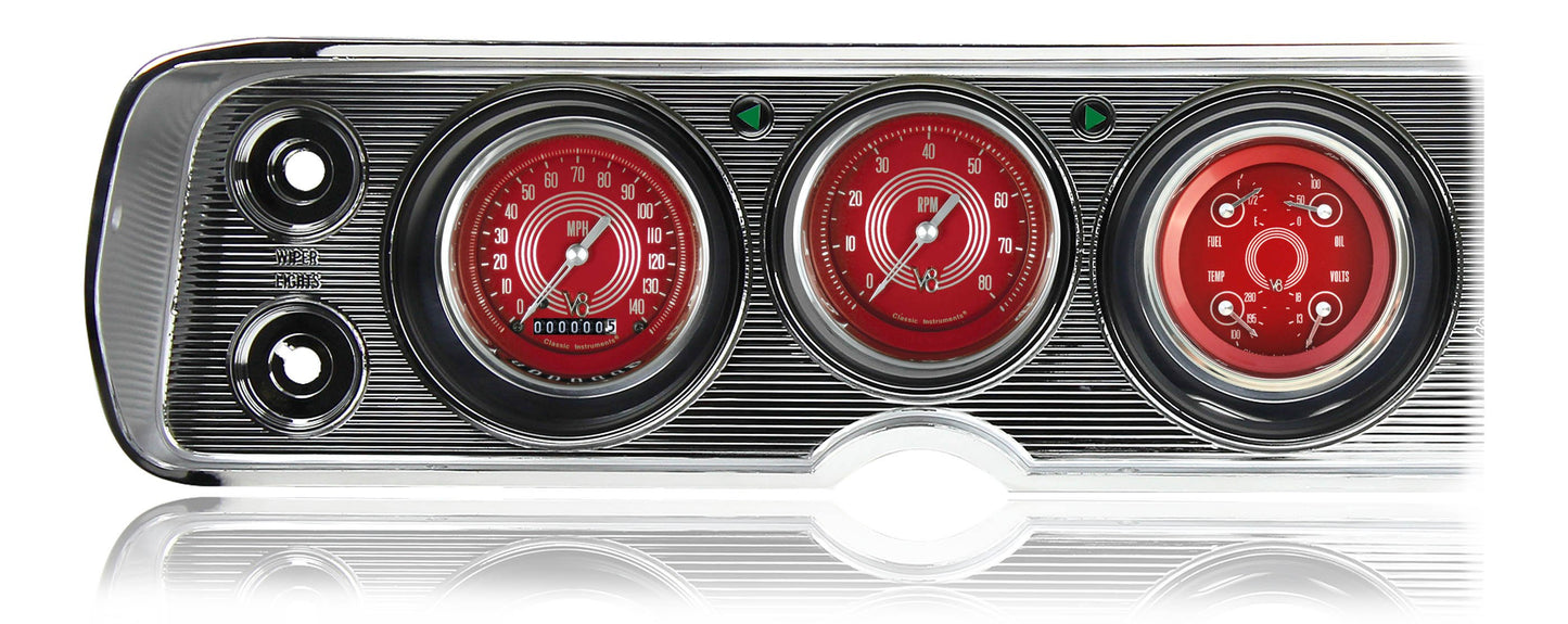 Classic Instruments CV64V8RS V8 Red Steelie 1964-65 Chevelle Package