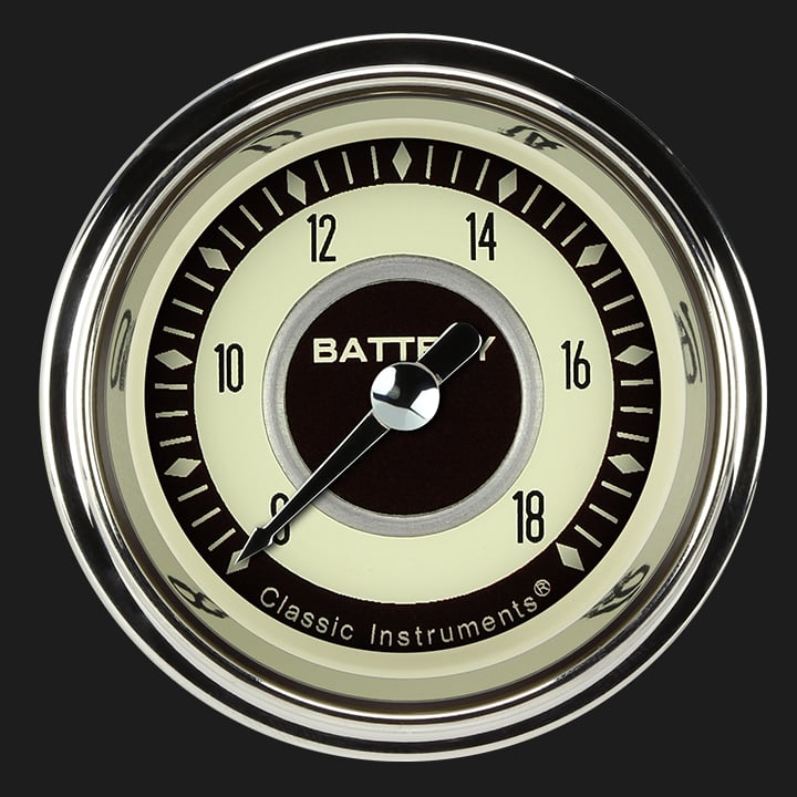 Classic Instruments NT130SHC Nostalgia VT - Volt Gauge Full Sweep 2-1/8"