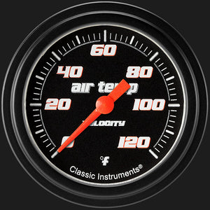 Classic Instruments VS399BBLF Velocity Black 2 5/8" Outside Air Temp. Gauge