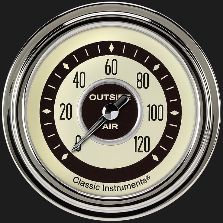 Classic Instruments NT399SLC Nostalgia VT 2 5/8" Outside Air Temp Gauge