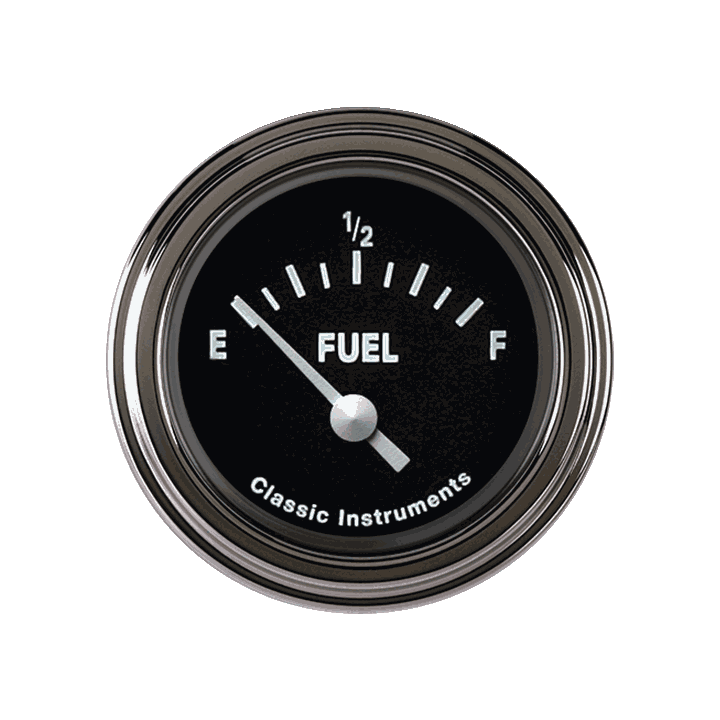 Classic Instruments TE12BSLF Tetra Series, Black Fuel Gauge 0-90
