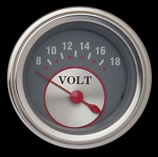Classic Instruments SS30SLF Silver - Volt Gauge 2-1/8"