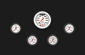 Classic Instruments VS135WBLF Velocity White Five Gauge Set 135