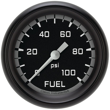 Classic Instruments AX346GBPF Autocross Gray 2 5/8" Fuel Pressure Gauge, 100 p