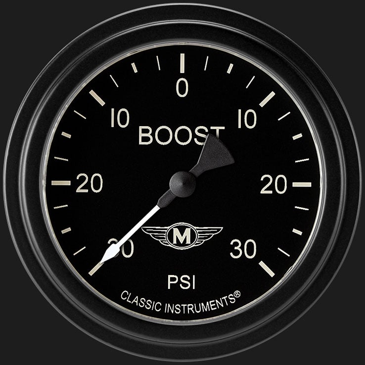 Classic Instruments MA341BLF Moal Bomber 2 5/8" Boost/Vac Gauge