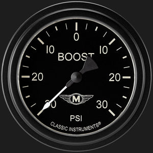 Classic Instruments MA341BLF Moal Bomber 2 5/8" Boost/Vac Gauge