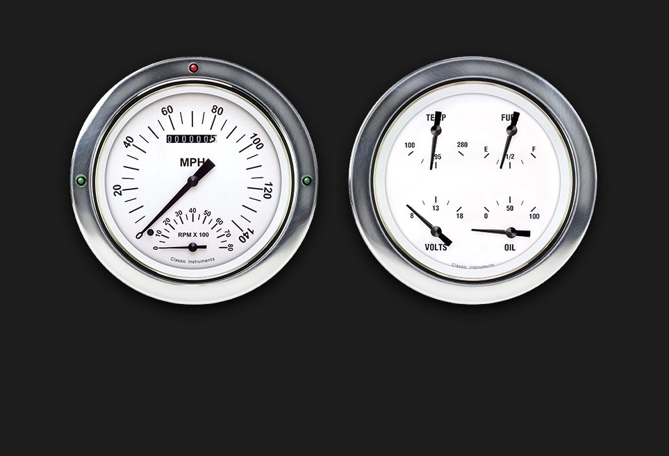 Classic Instruments CT54WH62 White Hot 1954-55 Chevy Truck Gauge Package