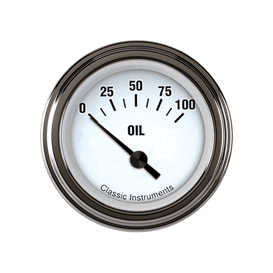 Classic Instruments WH81SLF White Hot - Oil Pressure Gauge 2-1/8"
