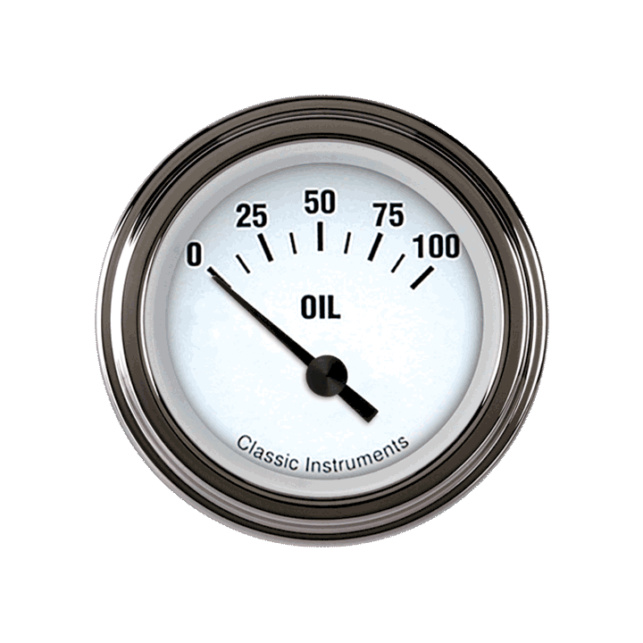 Classic Instruments WH81SLF White Hot - Oil Pressure Gauge 2-1/8"