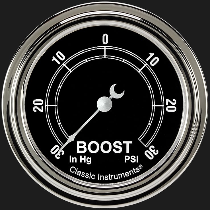 Classic Instruments TR341SLF Traditional 2 5/8" Boost/Vac Gauge