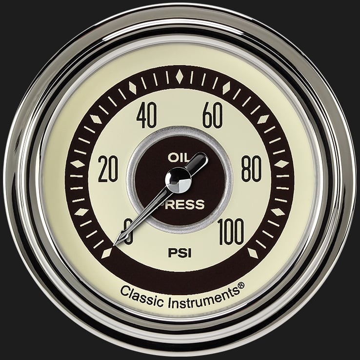 Classic Instruments NT381SLC Nostalgia VT 2 5/8" Oil Pressure Gauge