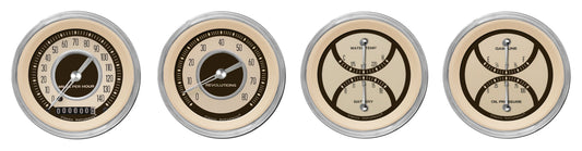 Classic Instruments NT05SHC Nostalgia VT - 4 Gauge Set 3-3/8" Speedo, Tacho & 2x Dual