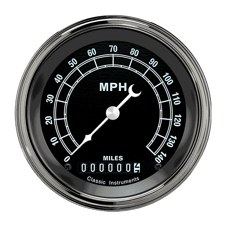 Classic Instruments TR55SLF Traditional 3-3/8" Speedometer 140 MPH