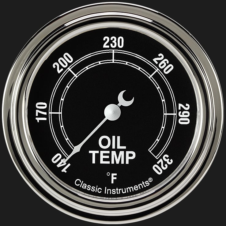 Classic Instruments TR328SLF Traditional 2 5/8" Oil Temperature Gauge