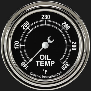 Classic Instruments TR328SLF Traditional 2 5/8" Oil Temperature Gauge