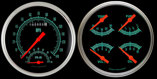 Classic Instruments GS62SLF G-Stock - 2 Gauge Set 4-5/8" Speedtachular & Quad