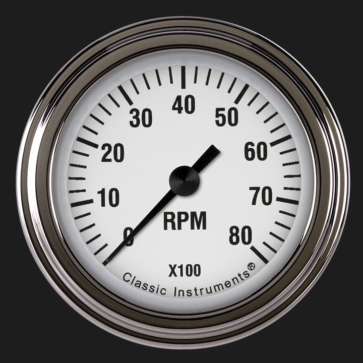 Classic Instruments WH183SLF White Hot 2-1/8" Tachometer