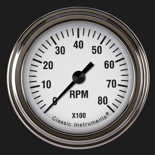 Classic Instruments WH183SLF White Hot 2-1/8" Tachometer