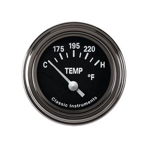 Classic Instruments TE26BSLF Tetra Series, Black Temp Gauge