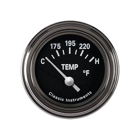 Classic Instruments TE26BSLF Tetra Series, Black Temp Gauge