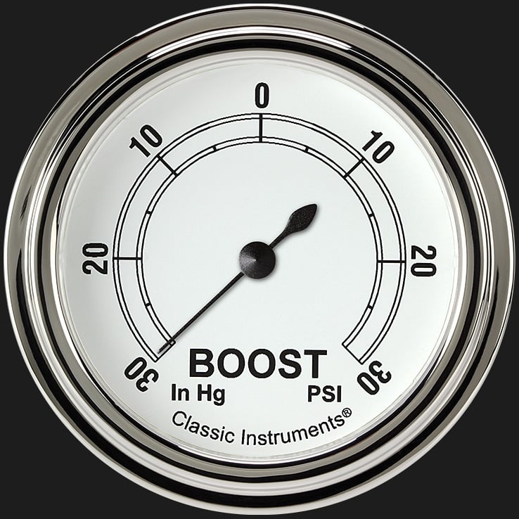 Classic Instruments CW341SLF Classic White 2 5/8" Boost/Vac Gauge