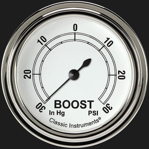 Classic Instruments CW341SLF Classic White 2 5/8" Boost/Vac Gauge