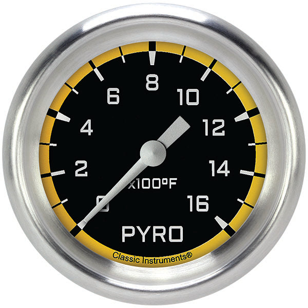 Classic Instruments AX398YAPF Autocross Yellow 2 5/8" Exhaust Gas Temp. Gauge