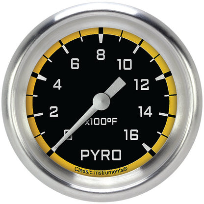 Classic Instruments AX398YAPF Autocross Yellow 2 5/8" Exhaust Gas Temp. Gauge