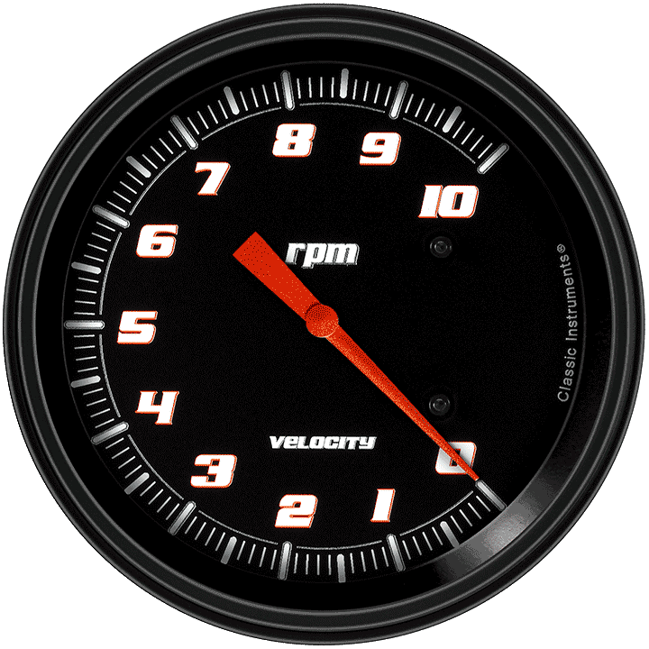 Classic Instruments VS71BBLF Velocity Black - Tachometer 8K RPM 4-5/8"