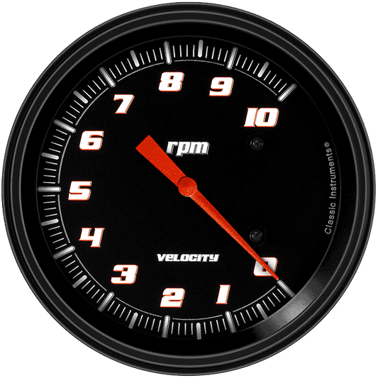 Classic Instruments VS71BBLF Velocity Black - Tachometer 8K RPM 4-5/8"
