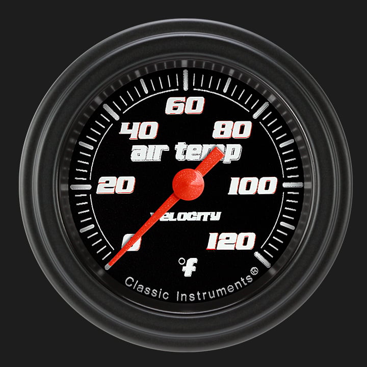 Classic Instruments VS199BBLF Velocity Black 2 1/8" Outside Air Temp. Gauge