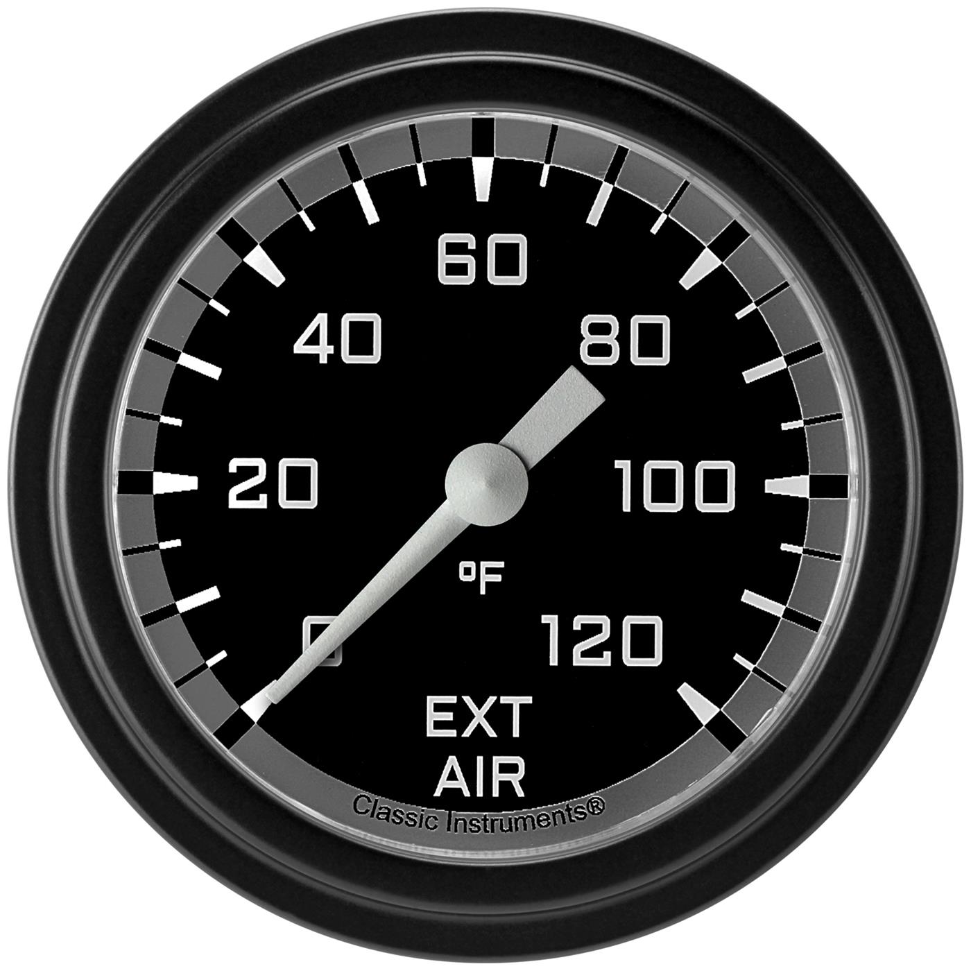 Classic Instruments AX399GBLF Autocross Gray 2 5/8" ExternalAir Temp. Gauge