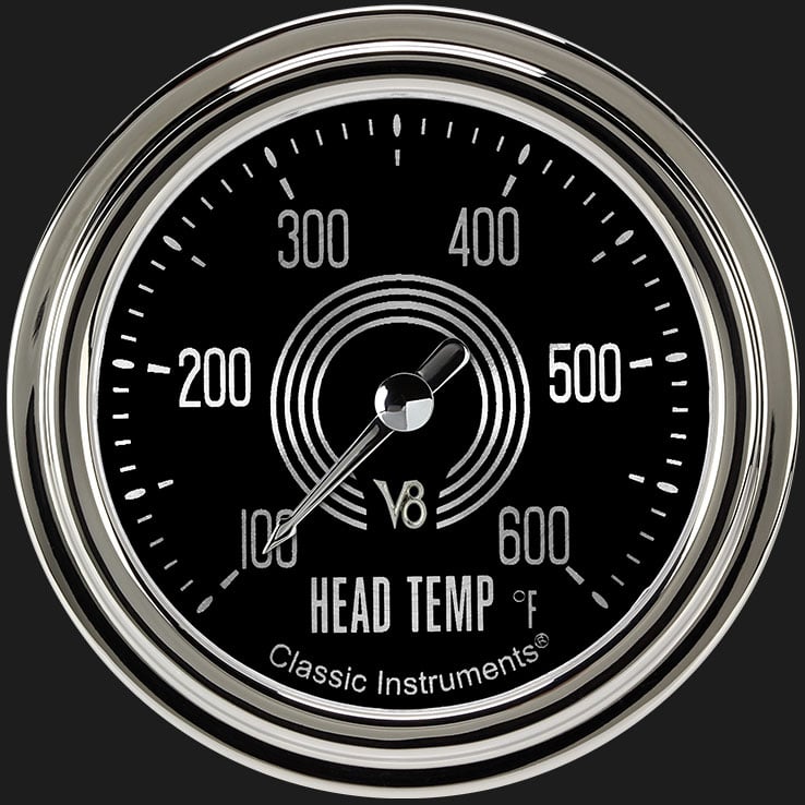 Classic Instruments V8SR397SLC V8 Speedster 2 5/8" Cylinder Head Temp. Gauge