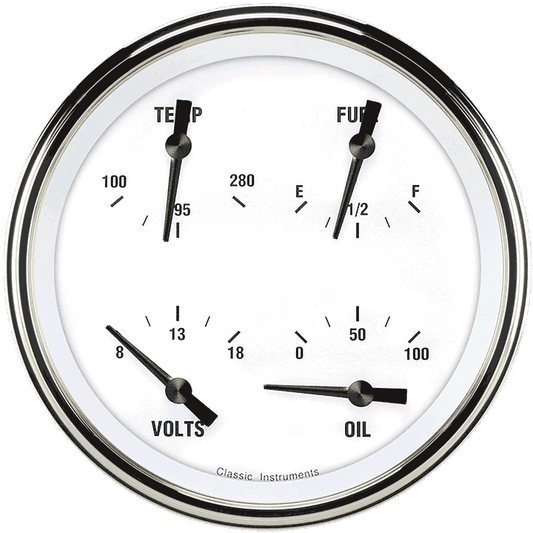 Classic Instruments WH75SLF White Hot - Quad Gauge 4-5/8" (240-33 OHM)