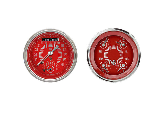 Classic Instruments V8RS32SHC V8 Red Steelie 3-3/8" Ultimate & Quad