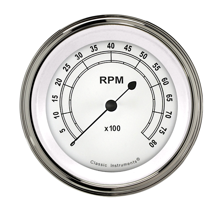 Classic Instruments CW80SLF Classic White - Tachometer 8K RPM 3-3/8"