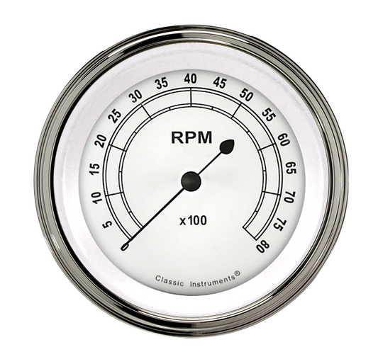 Classic Instruments CW80SLF Classic White - Tachometer 8K RPM 3-3/8"