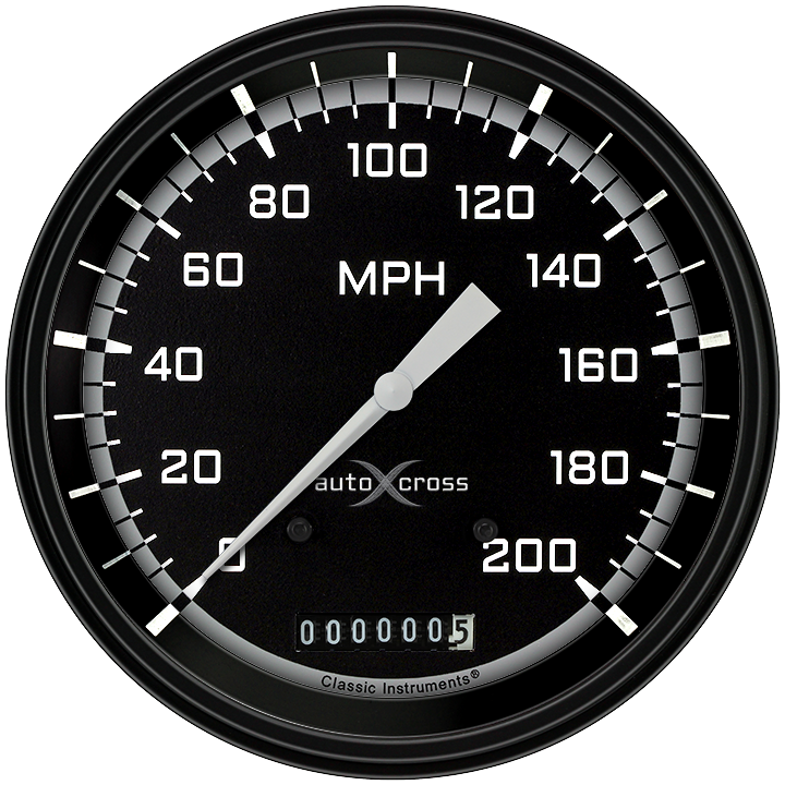 Classic Instruments AX56GBLF Autocross Grey - Speedometer Gauge 4-5/8"