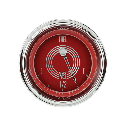 Classic Instruments V8RS12SHC V8 Red Steelie - Fuel Gauge 0-90 OHM 2-1/8"