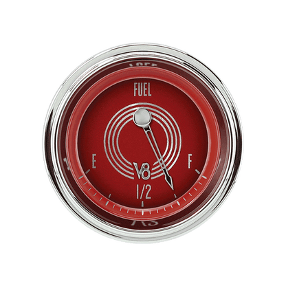 Classic Instruments V8RS11SHC V8 Red Steelie - Fuel Gauge 75-10 OHM 2-1/8"
