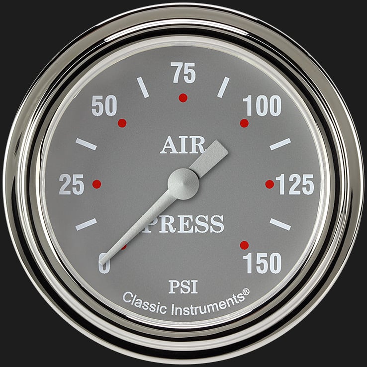 Classic Instruments SG318SLF Silver Gray 2 5/8" Air Pressure Gauge