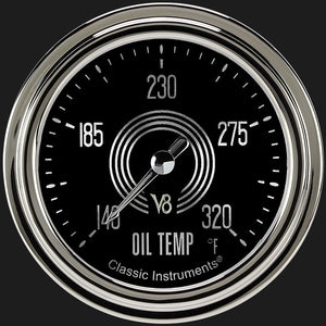 Classic Instruments V8SR328SLC V8 Speedster 2 5/8" Oil Temperature Gauge
