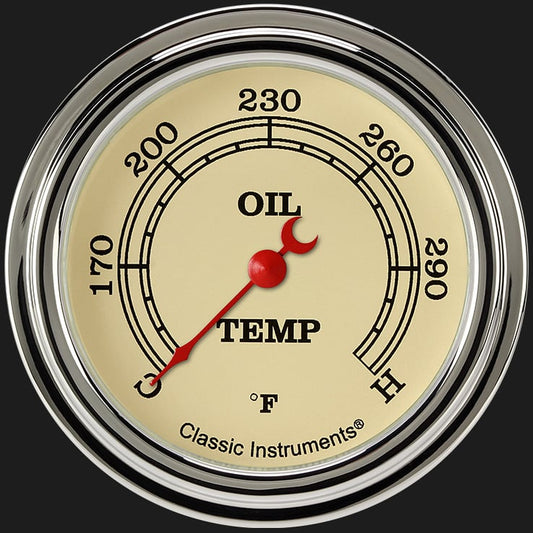 Classic Instruments VT328SLF Vintage 2 5/8" Oil Temperature Gauge